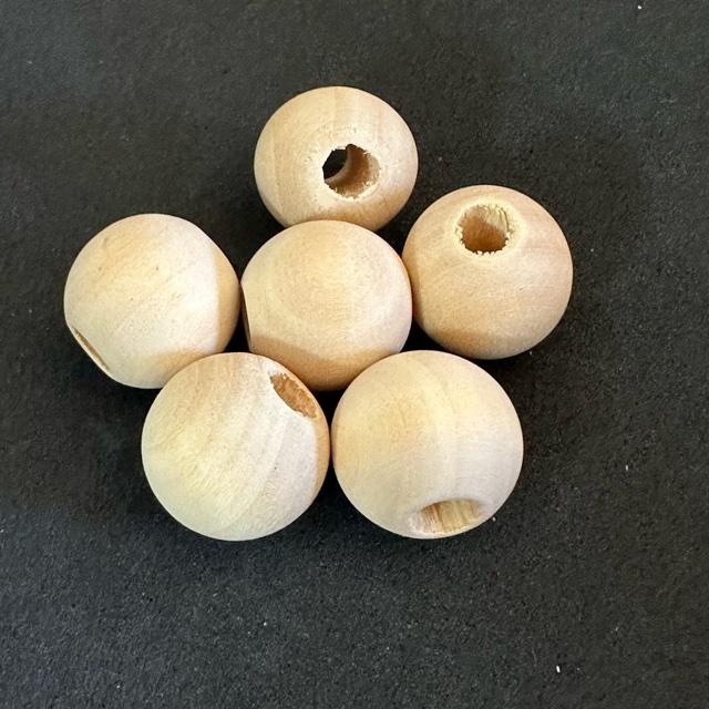 10個 18mm 大穴 木製 ウッド ビーズ 穴5.3-6.3mm |  | 09