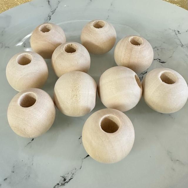 10個 18mm 大穴 木製 ウッド ビーズ 穴5.3-6.3mm |  | 03