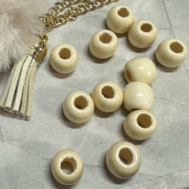 30個 12mm 大穴 ウッド ビーズ 穴5mm |  | 07