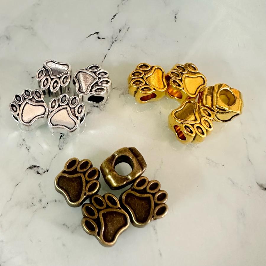 肉球 大穴 アクセント ロンデル ビーズ 8個セット |  | 09