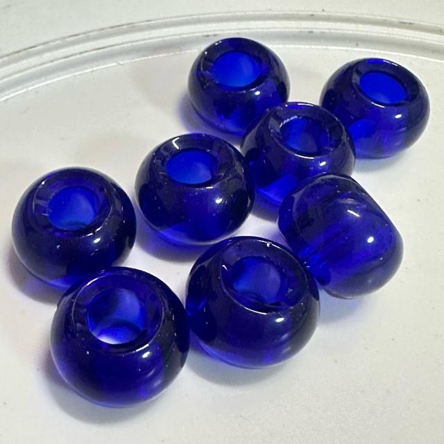 10個  大穴 ガラス ビーズ ロンデル 15x10mm |  | 09