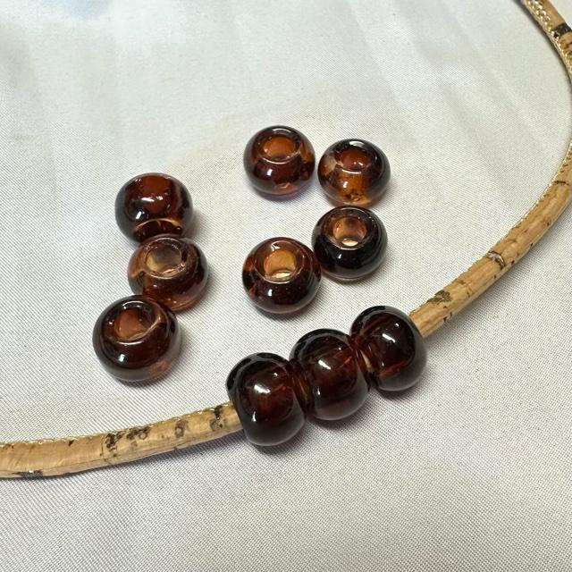 10個  大穴 ガラス ビーズ ロンデル 15x10mm |  | 11