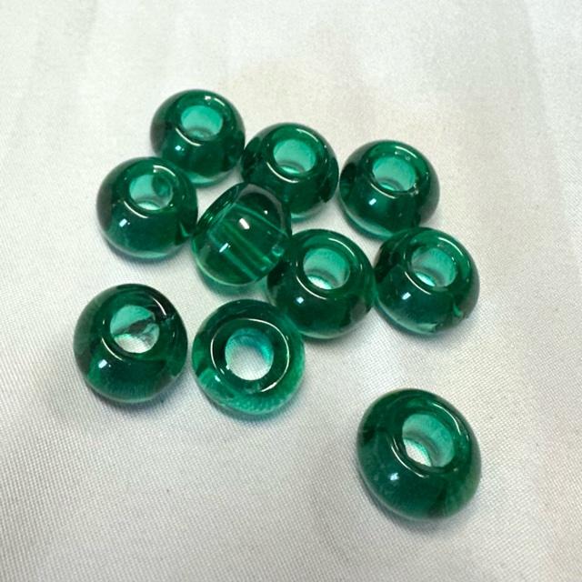 10個  大穴 ガラス ビーズ ロンデル 15x10mm |  | 12