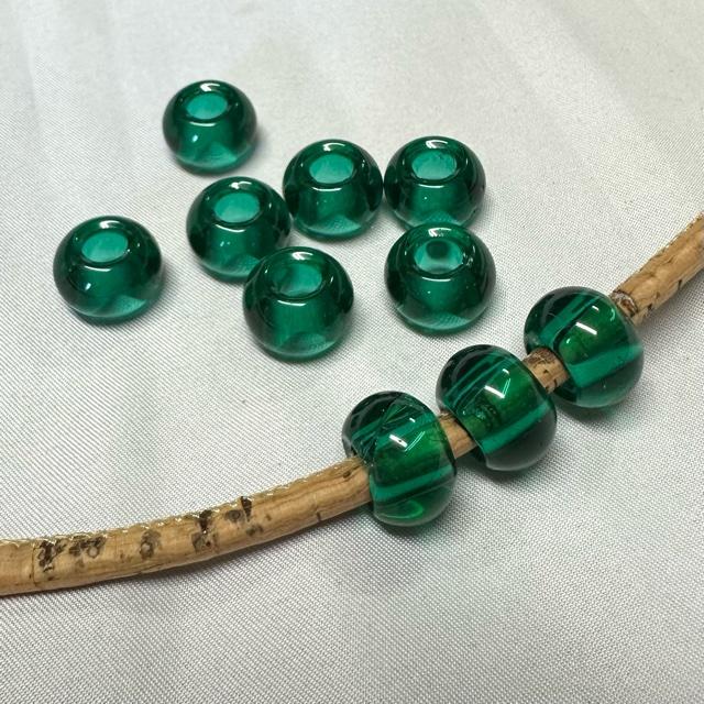 10個  大穴 ガラス ビーズ ロンデル 15x10mm |  | 13