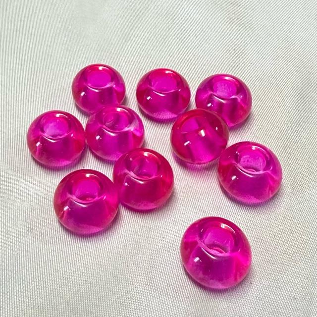 10個  大穴 ガラス ビーズ ロンデル 15x10mm |  | 14