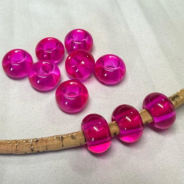 10個  大穴 ガラス ビーズ ロンデル 15x10mm |  | 15