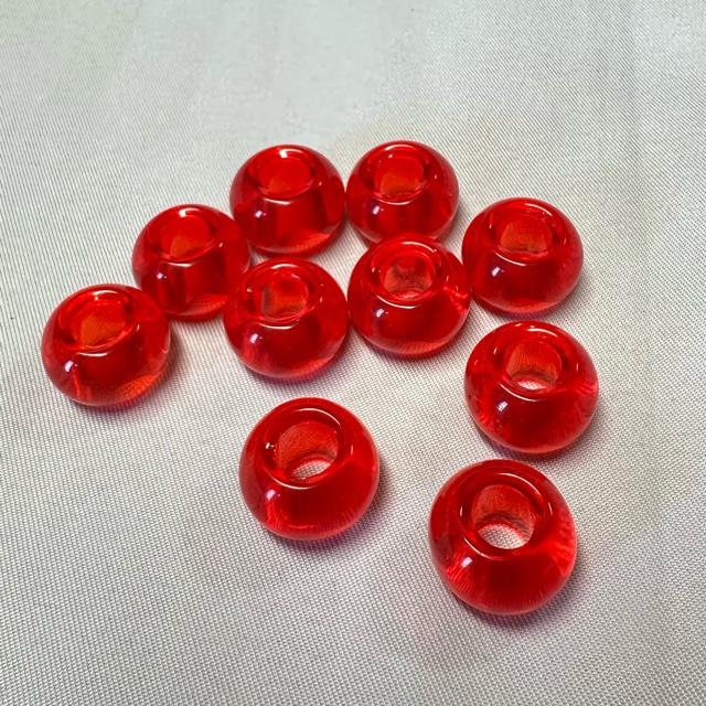 10個  大穴 ガラス ビーズ ロンデル 15x10mm |  | 16