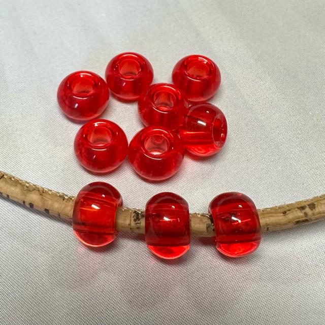 10個  大穴 ガラス ビーズ ロンデル 15x10mm |  | 17