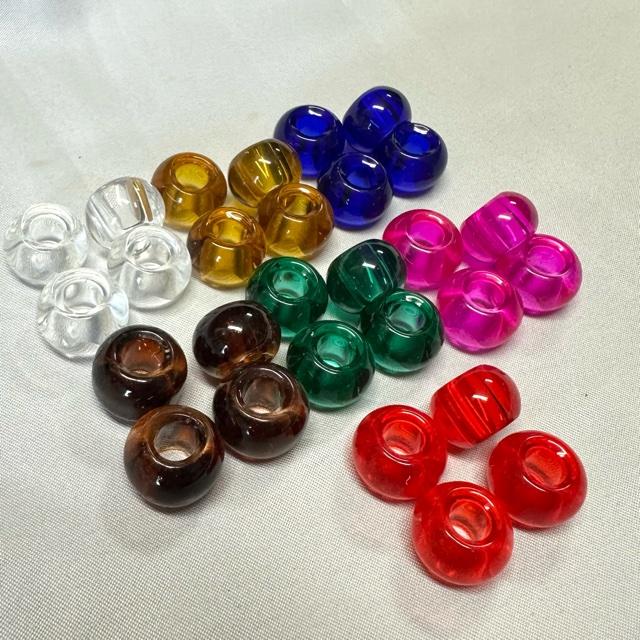 10個  大穴 ガラス ビーズ ロンデル 15x10mm |  | 01