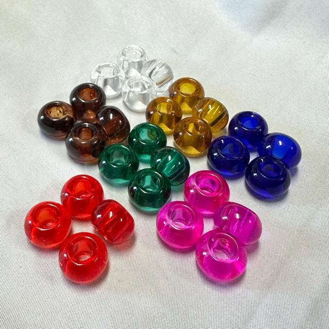 10個  大穴 ガラス ビーズ ロンデル 15x10mm |  | 02