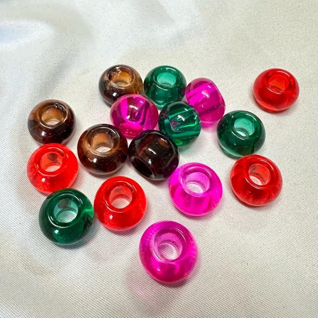 10個  大穴 ガラス ビーズ ロンデル 15x10mm |  | 03