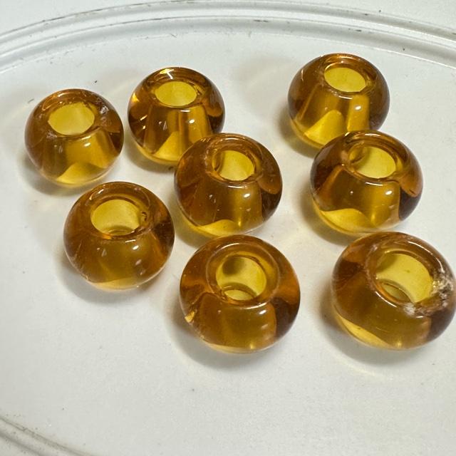 10個  大穴 ガラス ビーズ ロンデル 15x10mm |  | 06