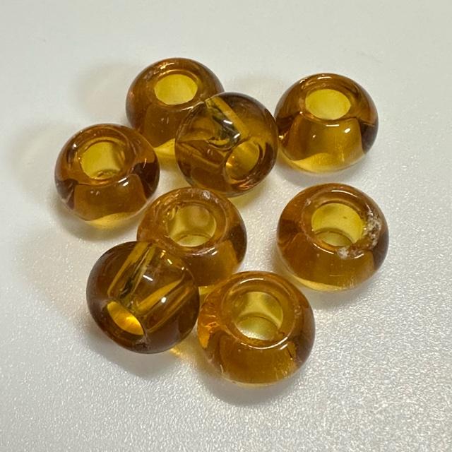 10個  大穴 ガラス ビーズ ロンデル 15x10mm |  | 07