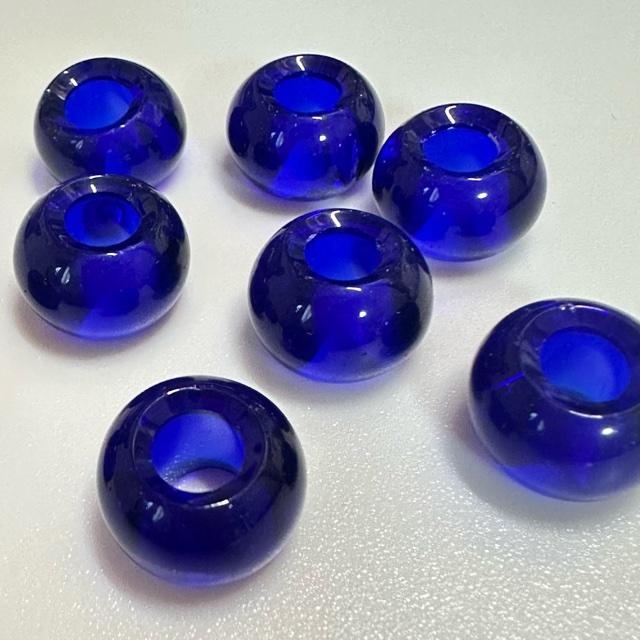 10個  大穴 ガラス ビーズ ロンデル 15x10mm |  | 08