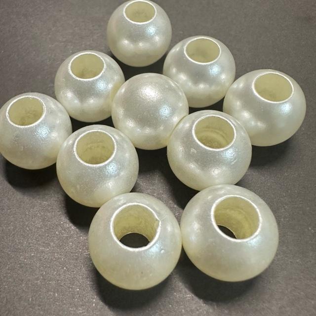 14個 14mm 大穴 プラスチック パール ビーズ 穴5.8mm |  | 02