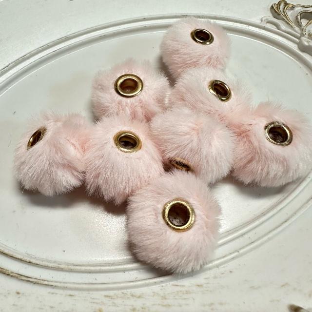 値下げ 8個 ファー ポンポン ロンデル 大穴 ビーズ |  | 07