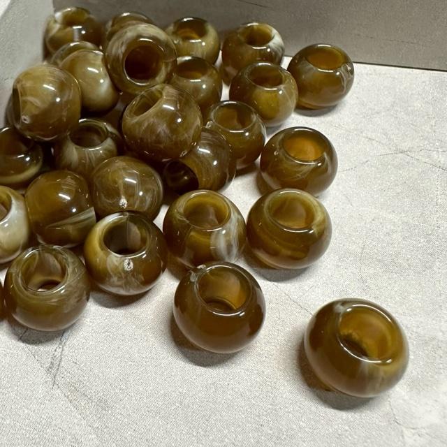 30個 天然石風 大穴 プラスチック ビーズ |  | 07