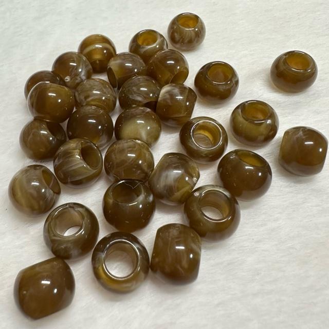 30個 天然石風 大穴 プラスチック ビーズ |  | 08