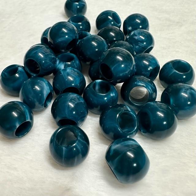 30個 天然石風 大穴 プラスチック ビーズ |  | 12