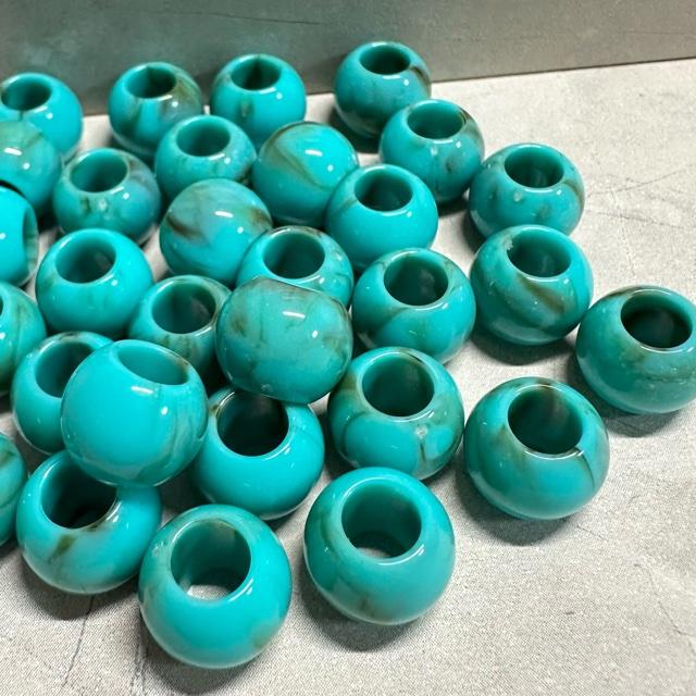 30個 天然石風 大穴 プラスチック ビーズ |  | 13