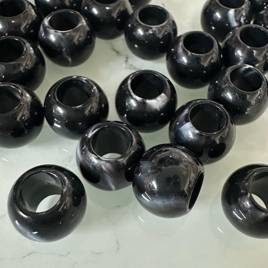 30個 天然石風 大穴 プラスチック ビーズ |  | 19