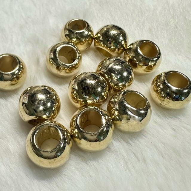 12個 14mm 大穴 プラスチック ビーズ KCゴールド |  | 02