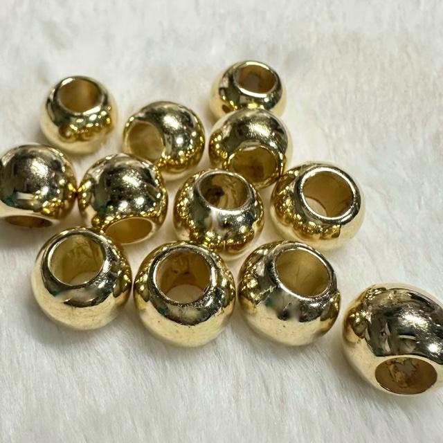 12個 14mm 大穴 プラスチック ビーズ KCゴールド |  | 01