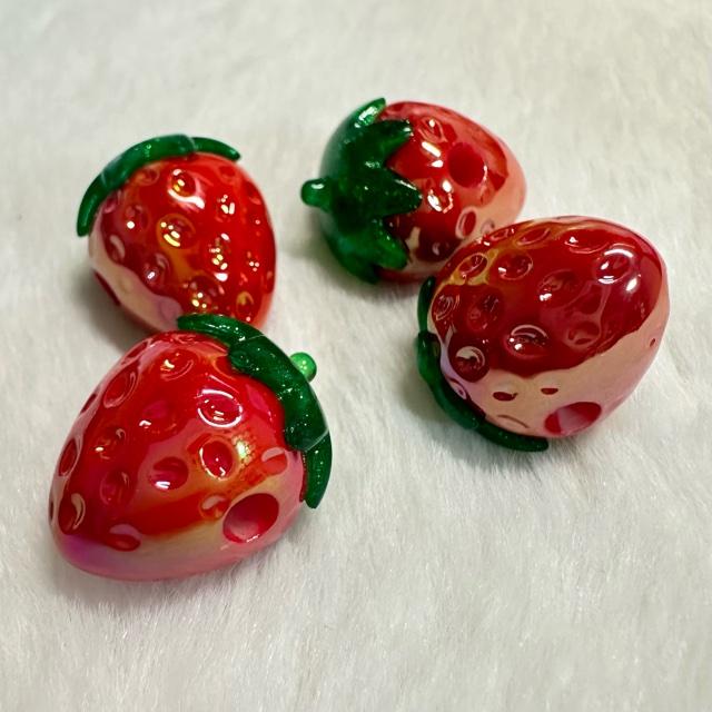 1個 いちご アクリル ビーズ  レッド or ピンク |  | 01