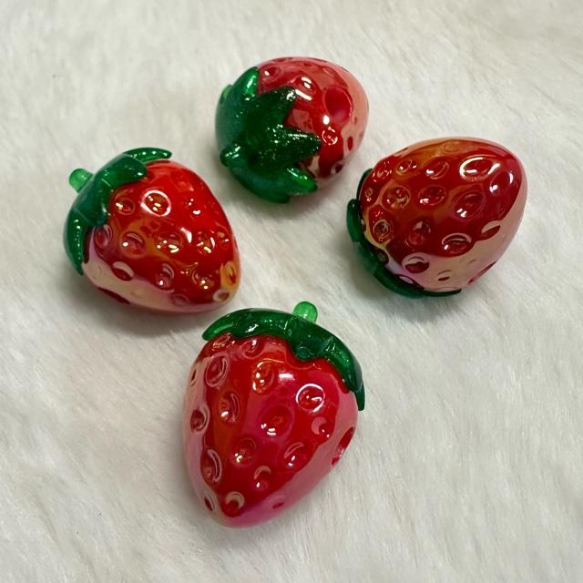 1個 いちご アクリル ビーズ  レッド or ピンク |  | 02