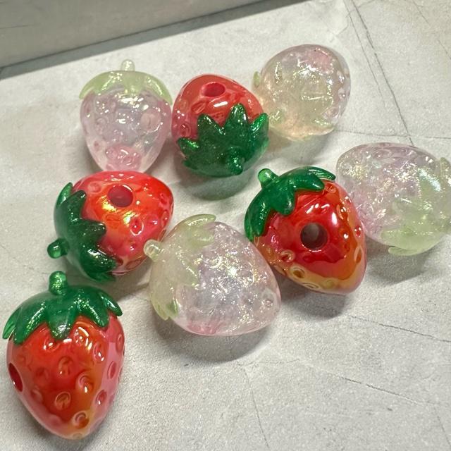 1個 いちご アクリル ビーズ  レッド or ピンク |  | 07