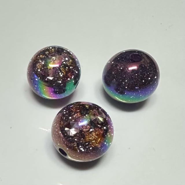 1個 16mm ラメ 金箔 宇宙 ビーズ パープル |  | 01