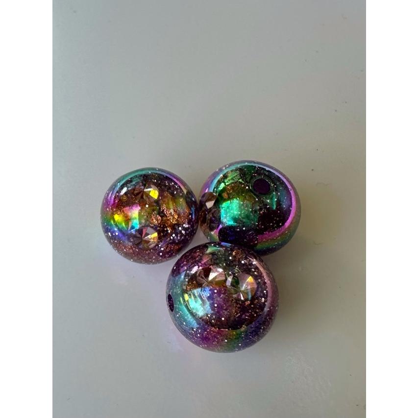 1個 16mm ラメ 金箔 宇宙 ビーズ パープル |  | 03