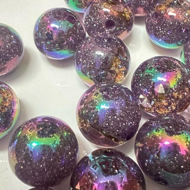 1個 16mm ラメ 金箔 宇宙 ビーズ パープル |  | 04