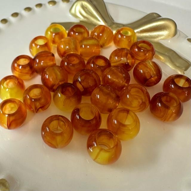 べっ甲 琥珀風 大穴 アクリル ビーズ |  | 12