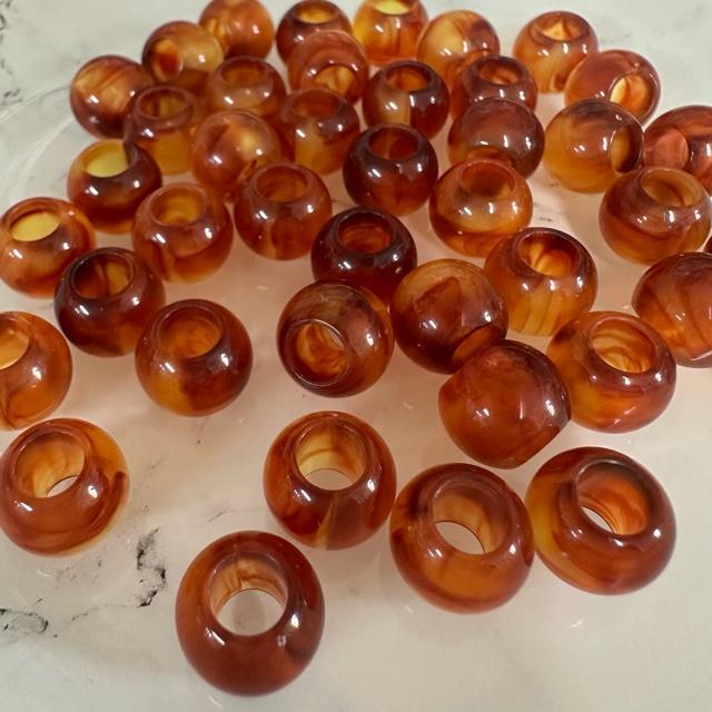 べっ甲 琥珀風 大穴 アクリル ビーズ |  | 14