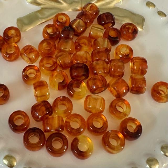 べっ甲 琥珀風 大穴 アクリル ビーズ |  | 04