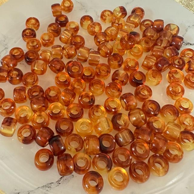 べっ甲 琥珀風 大穴 アクリル ビーズ |  | 08