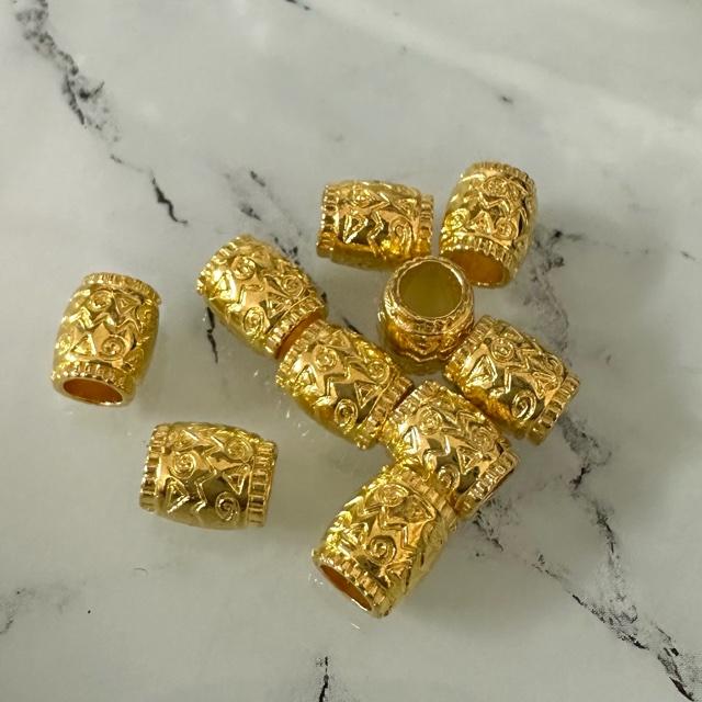 横長 模様 6.5×8mm 合金ビーズ 10個セット : Guild by PoD 手芸パーツ 