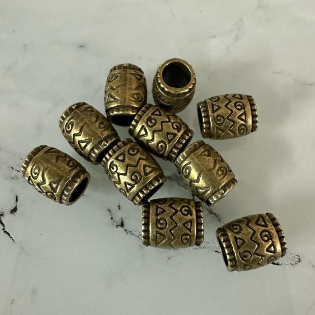 横長 模様 6.5×8mm 合金ビーズ 10個セット : Guild by PoD 手芸パーツ 
