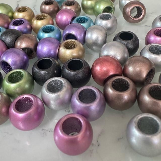 30個 12mm 大穴 プラスチック ビーズ マットミックスカラー | 