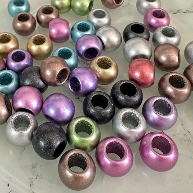 30個 12mm 大穴 プラスチック ビーズ マットミックスカラー |  | 01