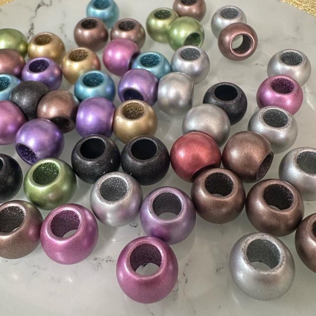 30個 12mm 大穴 プラスチック ビーズ マットミックスカラー |  | 02