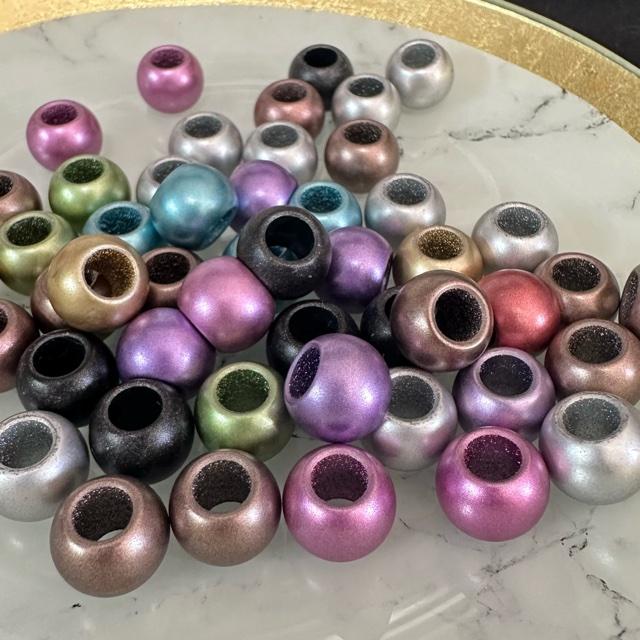 30個 12mm 大穴 プラスチック ビーズ マットミックスカラー |  | 03