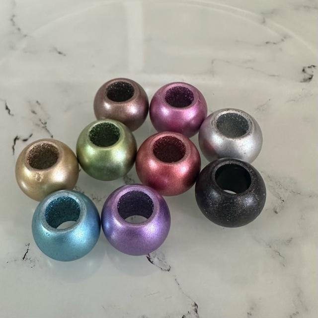 30個 12mm 大穴 プラスチック ビーズ マットミックスカラー |  | 04