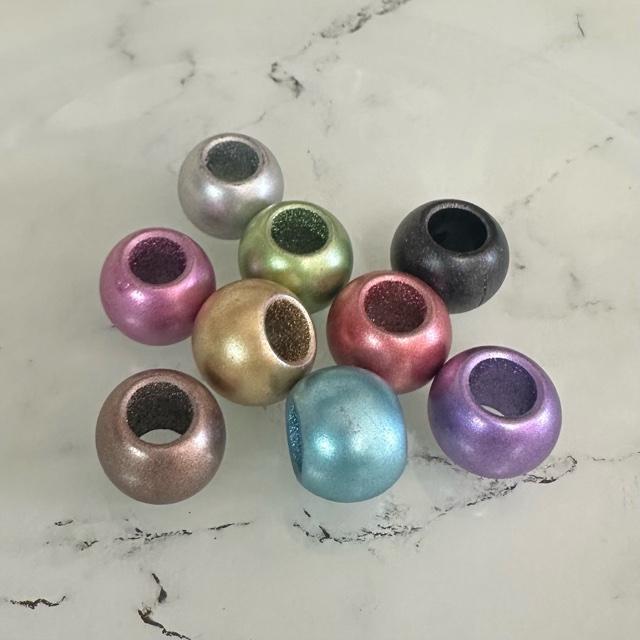 30個 12mm 大穴 プラスチック ビーズ マットミックスカラー |  | 05