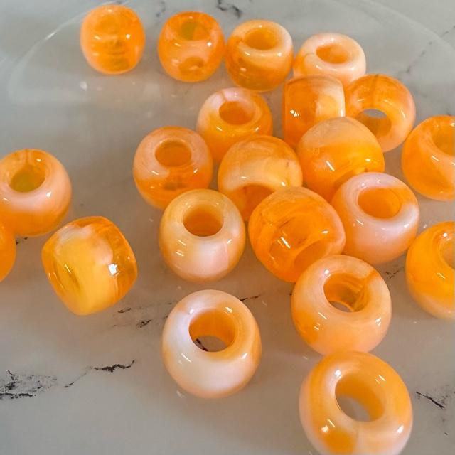 30個 11mm 大穴 プラスチック ビーズ マーブル |  | 11