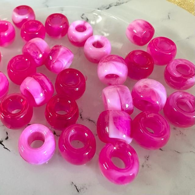 30個 11mm 大穴 プラスチック ビーズ マーブル |  | 14