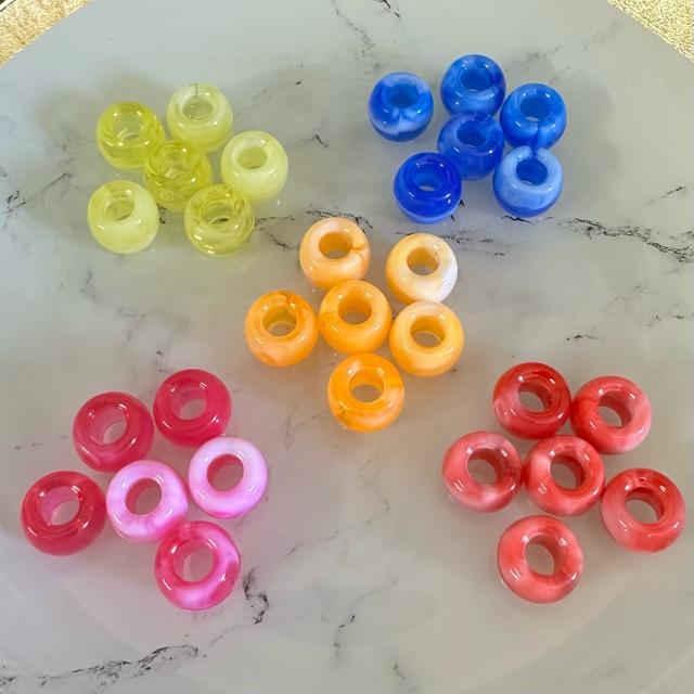 30個 11mm 大穴 プラスチック ビーズ マーブル |  | 01