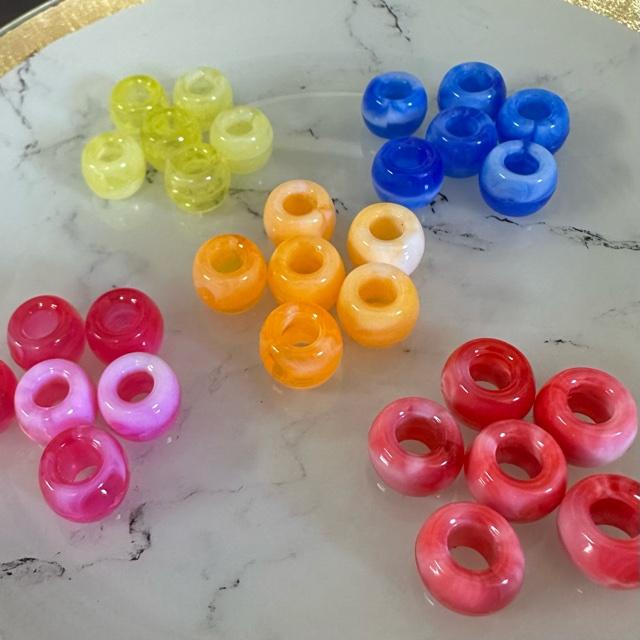 30個 11mm 大穴 プラスチック ビーズ マーブル |  | 02