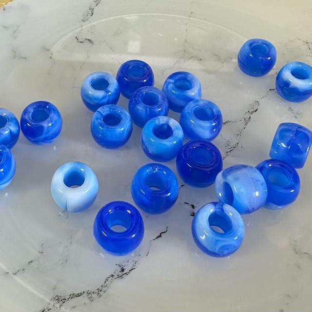 30個 11mm 大穴 プラスチック ビーズ マーブル |  | 06